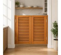 Wood Saloon Swinging Doors with Hinges, Two-Way Swinging Saloon Doors | 36 In High Panels Fit 28-56 In Openings, Water-based Finish And Self-return Hinges For Kitchens And Cafes(Brown4,59"/150cm)