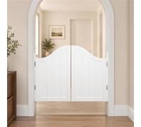 Wood Saloon Swinging Doors with Hinges, Two-Way Swinging Saloon Doors | 36 In High Panels Fit 28-56 In Openings, Water-based Finish And Self-return Hinges For Kitchens And Cafes(White2,54"/137cm)