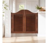 Wood Saloon Swinging Doors with Hinges, Two-Way Swinging Saloon Doors | 36 In High Panels Fit 28-56 In Openings, Water-based Finish And Self-return Hinges For Kitchens And Cafes(Brown6,48"/122cm)