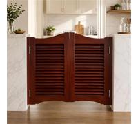 Wood Saloon Swinging Doors with Hinges, Two-Way Swinging Saloon Doors | 36 In High Panels Fit 28-56 In Openings, Water-based Finish And Self-return Hinges For Kitchens And Cafes(Brown8,52"/132cm)