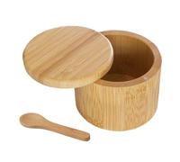 Wood Salt Cellar Bowl Box - Seasoning Holder with Magnetic Lid | Kitchen Storage Container with Easy Access for Salt Spices Condiments Wooden Countertop Organizer for Pantry Cooking
