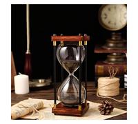 Wood Sand Timer, Custom Engraving Hourglass Sand Timer Multicolor 15,30,45,60 minutes(Black,30 minutes)