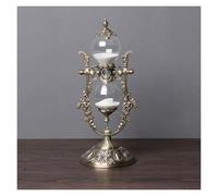 Wood Sand Timer, Hourglass Sand Timer 15 Minutes Multicolor Zinc Alloy Gift(Tyrant Golden)