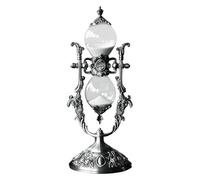 Wood Sand Timer, Hourglass Sand Timer 15 Minutes Multicolor Zinc Alloy Gift(Tyrant Silver)