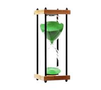 Wood Sand Timer, Hourglass Sand Timer 30 Minute Multicolor 25x9.5x9.5 Centimeter Glass And Wood Decoration(Green)