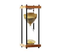 Wood Sand Timer, Hourglass Sand Timer 30 Minute Multicolor 25x9.5x9.5 Centimeter Glass And Wood Decoration(Khaki)