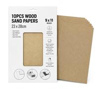 Wood Sandpaper Sheets | Assorted Grit | 23 x 28cm (9 x 11 Inch) | 30 Pack | Abrasive Paper | Hand Sanding Sheets for Wood, Furniture, Doors & DIY