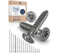 Wood Screws 5x80 mm Stainless Steel 304 Torx Countersunk Head Partial Thread Chipboard Screws Pack of 50 NietFullThings
