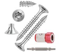 Wood Screws #6 × 1 inch Torx Star Drive Deck Screws Flat Head M3.5 × 25 Countersunk T10 Self Tapping Thread Cut 700pcs Carbon Steel Galvanized (700PCS/Big Box)