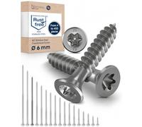 Wood Screws 6 x 140 mm TORX Countersunk Head Stainless Steel 304 Chipboard Screws Timber Screws Partial Thread Rustproof A2 25 Pack