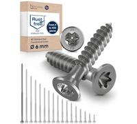 Wood Screws 6 x 180 mm TORX Countersunk Head Stainless Steel 304 Chipboard Screws Timber Screws Partial Thread Rustproof A2 50 Pack