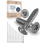 Wood Screws 8 x 60 mm Stainless Steel 304 TORX Countersunk Head Chipboard Screws Timber Screws Partial Thread A2 200 Pack