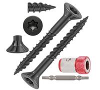 Wood Screws Black #4 × 1-1/4 inch Torx Star Drive Deck Screws Flat Head M3 × 30 Countersunk T10 Self Tapping Thread Cut 780pcs Carbon Steel Galvanized (780PCS/Big Box Black)