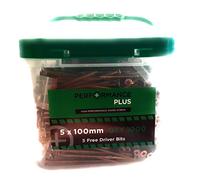 Wood Screws High Performance Plus 5 x 100mm Qty1000 5 Free Driver Bits