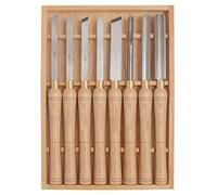 Wood Sculpturetool 8 Piece Lathe Chisel Set for Wood Turning, Hardwood Handles and Steel whth Wooden Case Storage, 3.8kg Gifts