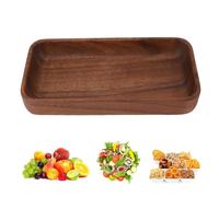 Wood Serving Bowl, Versatile Fruit Bowl Salad Bowl Key Bowl for Dessert Snack Decorative Bowls Wooden Bowl Wooden Fruit Bowl Wooden Salad Bowl for Kitchen (Rectangle (12x10x1.5cm/4.72x3.94x0.59in))