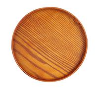 Wood Serving Plate,Wood Round Serving Tea Tray Fruit Dessert Cake Snack Candy Water Platter Wooden Bowls(24cm/9.45 inch)