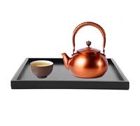 Wood Serving Tray, Black Serving Tray Rectangle Coffee Table Tray Vintage Solid Wood Decorative Tray Tea Serving Tray for Tea Coffee Snack Food Meals (30 * 30)