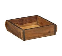 Wood Serving Tray Brown Solid Reclaimed Wood Matte 31x29x10cm XL Indoor Outdoor