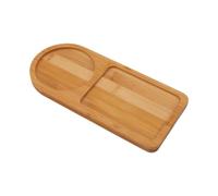 Wood Serving Tray - Divided Food Board, 4.92in Wooden Snack Platter, Natural Wood Board with Sectioned Compartments Feature, Tableware Display Accessory, Food Serving Tray for Family Picnic Party