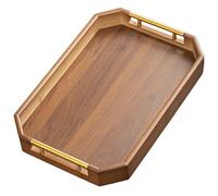 Wood Serving Tray with Handle for Breakfast in Bed, Coffee Table, and Dining