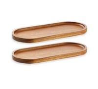 Wood Serving Trays 29x10.5CM Charcuterie Boards Oval Wooden Plates Wood Serving Platter Cheese Dinner Plates Bulk for Dessert Snack Bread Fruit Appetizer Dishes (2)