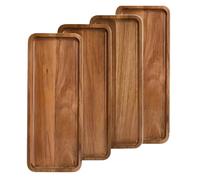Wood Serving Trays 29x10.5CM Serving Platter Tray, Tray Cheese Plate Rectangular Platter for Fruit, Appetizer, Bread,Rectangular Avoid Sliding and Spilling Food (4)
