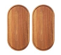 Wood Serving Trays Charcuterie Boards Oval Wooden Plates Wood Serving Platter Cheese Dinner Plates Bulk for Dessert Snack Bread Fruit Appetizer Dishes (30 x 14_2 Pack)