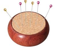 Wood Sewing Pin Cushion, Round Cork Pincushion, Needle Holder, Portable Handcraft Accessory for Quilting, Sewing, Crafting, Ideal for Women, Friends, Compact Durable Supplies