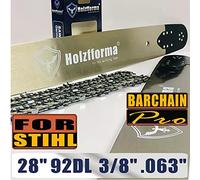 Wood Shape 28" Guide Rail & Full Chisel Saw Chain, Combo 3/8 .063 92DL, Compatible with Stihl MS361 MS362 MS380 MS390 MS440 MS441 MS460 MS461 MS660 MS661 MS650 Chain