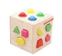 Wood Shape -Sorting Building Block Toy Happy Childhood Education Learning Tools for, Wood (17 Holes with Ball)