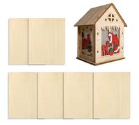 Wood Sheets | Wood Sheets for Cutting - 6 Piece Unfinished Craft Engraving CNC Cutting Arts for Architectural Models Hobby Projects Mini House Building Painting Staining