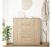 Wood Sideboard Cabinet Cupboard Unit Storage Furniture with 4 Drawers 2 Doors