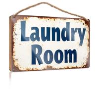 Wood Sign Decor Laundry Room Sign: Vintage Style Wooden Sign Pool Decor Front Door Sign Funny(23X35CM)