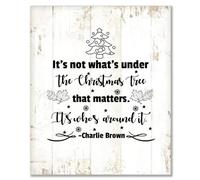 Wood Sign Hanging Farmhouse Decoration It's Not What's Under The Tree That Matters Its Who's Around It Wall Art Plaque Use for Living Room Kitchen Batheroom Bedroom Office School 10x12inch
