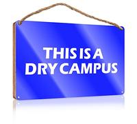 Wood Sign Hanging Plaque This Is A Dry Campus Wooden Sign Front Porch Fall Decor Fall Door Decor(15X28CM)