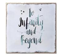 Wood Sign Hanging Wall Decoration Farmhouse to Infinity and Beyond Wall Art Batheroom Bedroom Office 8X8 inch