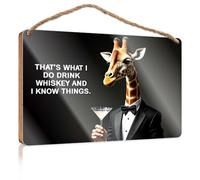Wood Sign Plaque That's What I Do. Drink Whiskey And I Know Things. Wood Decor Sign Fall Porch Decorations Outdoor(20X30CM)