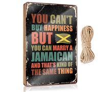 Wood Signs Decor You Can'T Buy Happiness But Can Marry A Jamaican Wooden Sign Posters For Teens Western Home Decor(23X35CM)