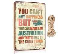 Wood Signs Decor You Can'T Buy Happiness But Can Marry An Australian Wooden Sign Posters For Teens Western Home Decor(20X30CM)