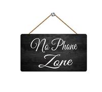 Wood Signs for Home Decor No Phone Zone Wood Sign Please Kindly Refrain from Toilet Rule Wooden Plaque Hanging Wall Art Hanging Bathroom Restroom Door Decoration 8x10 inch