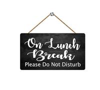 Wood Signs for Home Decor On Lunch Break Please Do Not Disturb Sign Rustic Wall Wooden Hanging Plaque Farmhouse Art Living Room 8x10 inch - Home Decor