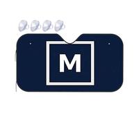 Wood Signs For Home Decor The Letter "M" Is Displayed In White On A Blue Background. Car Windshield Sunshade Decore For Room Front Door Sign Plaque(70x130cm)