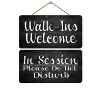 Wood Signs For Home Decor Two Sided Walk Ins Welcome In Session Please Do Not Farmhouse Wood Plaque Sign Wall Hanging Decorrustic Wall Front Door Home Decorations 8X10Inch