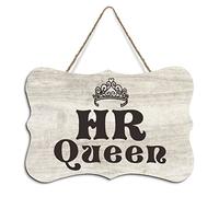 Wood Signs HR Queen Wood Hanging Sign Wall Art Plaque Farmhouse Wall Decor for Kitchen, Living Room New Home Gift, 4x6 Inch