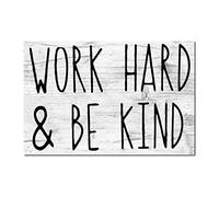 Wood Signs Work Hard And Be Kind Wood Plaque with Sayings Motivational Wall Art Rustic Wall Decorations for Living Room Kitchen Wall Hanging Signs Wall Sign Home Decor Housewarming Gift 12x18in