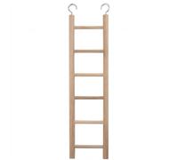 Wood, Silver-Coloured 6-Step Pet Ladder, Dog Steps for Bed, Small Dog Ramp, Wooden Stairs for Senior Pets, Chewing
