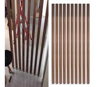 Wood Slat Room Dividers Floor to Ceiling, Customizable Entrance Hall Partition Screen Column, Room Divider Posts - Floor-to-Ceiling Privacy Screens(10 Pack-Black Walnut,H 7ft)