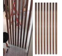 Wood Slat Room Dividers Floor to Ceiling, Customizable Entrance Hall Partition Screen Column, Room Divider Posts - Floor-to-Ceiling Privacy Screens(8 Pack-Black Walnut,H 4.2ft)