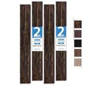 Wood Slat Wall Panel, Easy Installation, Versatile, Enhanced Acoustic Design, Suitable For Living Room, Bedroom, Kitchen & Offices, Square Design, 94.5×12.5 inch, 2 Pack, Rustic Brown